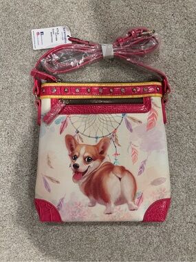 NWT BRENTANO Corgi vegan faux leather crossbody bag